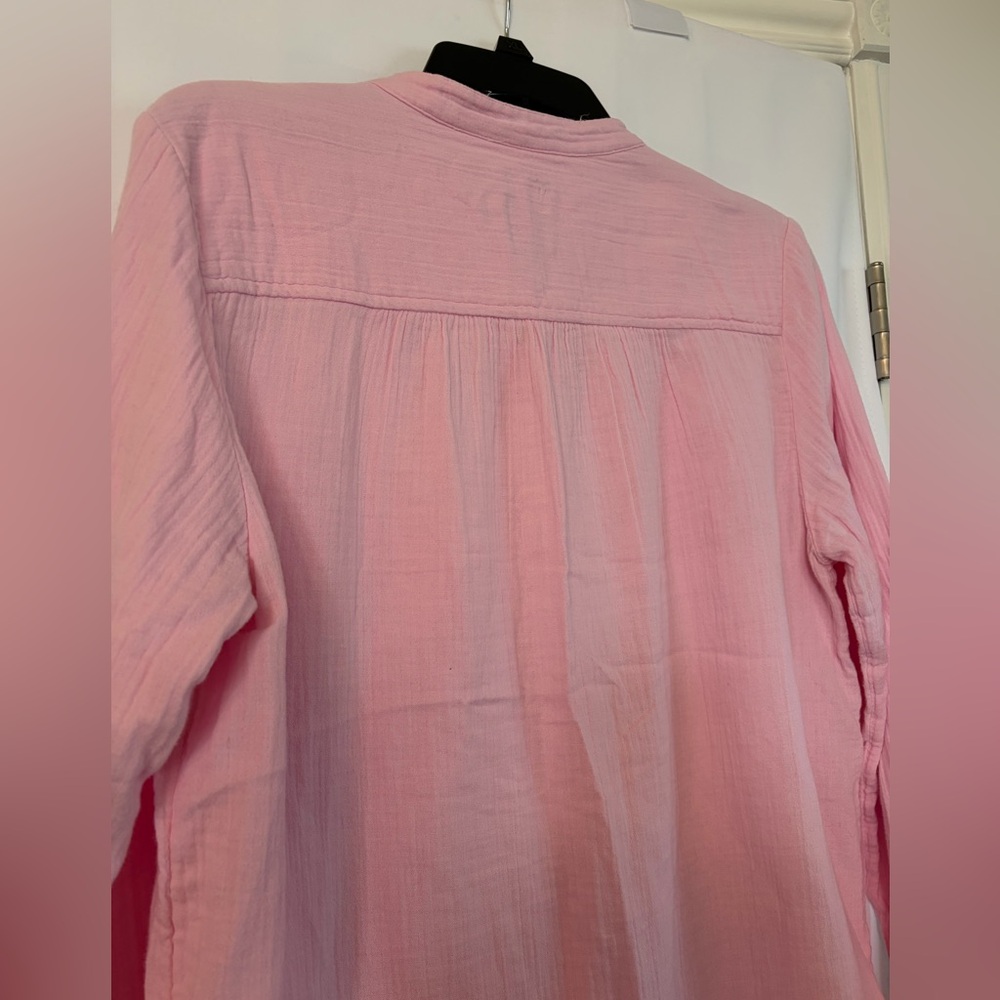Gap women’s‎ long sleeve pink crinkle gauze blouse size medium tall - Picture 6 of 6